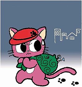 位圖 卡通動物 貓 可愛卡通 色彩 免費(fèi)素材