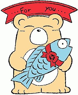 位圖 卡通動物 魚 熊 可愛卡通 免費素材