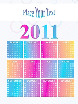矢量日歷的新年2011