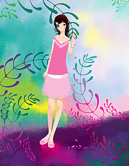 位圖 人物 女人 草 色彩 免費(fèi)素材