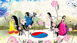 位圖 人物 女人 花 色彩 免費(fèi)素材