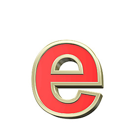 小寫字母的紅色與金框字符集