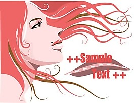 印花矢量圖 人物 女人 文字 英文 免費(fèi)素材