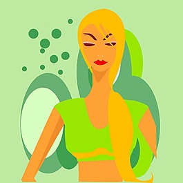 印花矢量圖 人物 女人 CG插畫 色彩 免費(fèi)素材