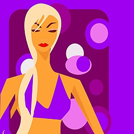 印花矢量圖 人物 女人 CG插畫 色彩 免費(fèi)素材