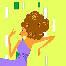 印花矢量圖 人物 女人 CG插畫 色彩 免費(fèi)素材