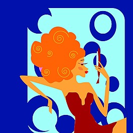 印花矢量圖 人物 女人 CG插畫 色彩 免費(fèi)素材