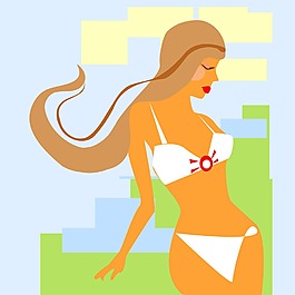 印花矢量圖 人物 女人 CG插畫 色彩 免費(fèi)素材