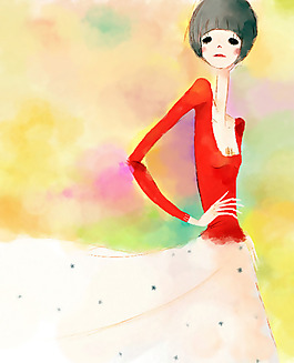 位圖 人物 女人 色彩 彩色 免費(fèi)素材