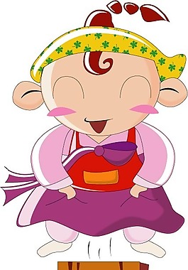 印花矢量圖 人物 可愛卡通 彩色 粉色 免費(fèi)素材