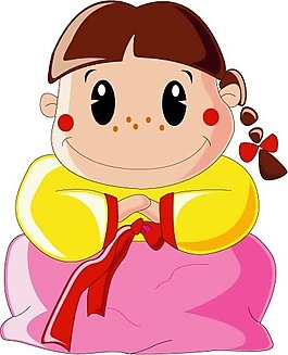 印花矢量圖 人物 少女 兒童 民族 免費素材