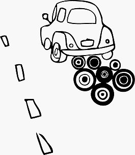 印花矢量圖 色彩 黑白色 交通 道路 免費(fèi)素材