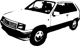 印花矢量圖 交通 汽車 黑白色 免費素材