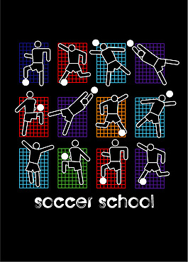 印花矢量圖 人物 足球 運動 文字 免費素材