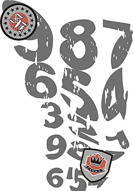 印花矢量圖 徽章標記 文字 數(shù)字 英文 免費素材