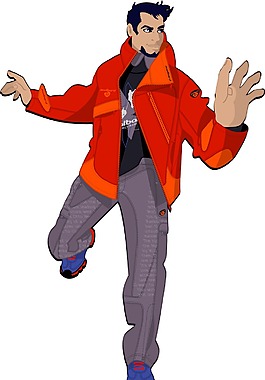 印花矢量圖 人物 青年 男人 紅色 免費(fèi)素材
