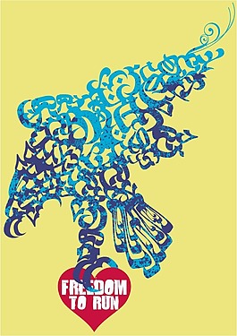 印花矢量圖 動(dòng)物 鷹 抽象 文字 免費(fèi)素材