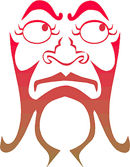 印花矢量圖 臉譜 紅色 抽象 免費(fèi)素材