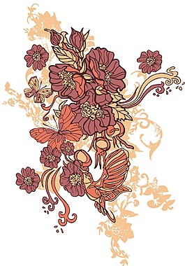 印花矢量圖 時(shí)尚休閑女裝 優(yōu)雅植物 花 免費(fèi)素材