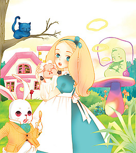 位圖 兔子 豬 少女 樹(shù) 免費(fèi)素材