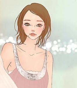 位圖 少女 肉色 棕色 人物 免費素材