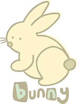 印花矢量圖 可愛卡通 卡通動物 兔子 文字 免費素材