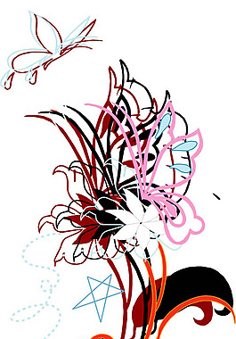 印花矢量圖 時尚休閑女裝 文字 英文 優(yōu)雅植物 免費(fèi)素材