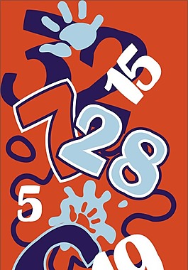 印花矢量圖 文字 數(shù)字 色彩 紅色 免費(fèi)素材