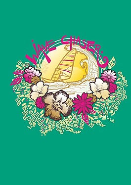 印花矢量圖 文字 英文 玫瑰花 色彩 免費(fèi)素材