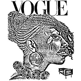 位图 女人 英文 vogue 黑白色 免费素材