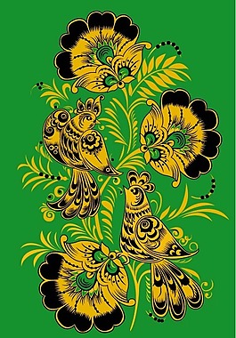 印花矢量圖 優(yōu)雅植物 草 樹 色彩 免費素材