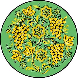 印花矢量图 优雅植物 水果 色彩 黄色 免费素材