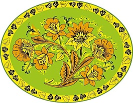 印花矢量圖 優(yōu)雅植物 色彩 綠色 黃色 免費(fèi)素材