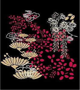 印花矢量圖 色彩 黑色 黃色 抽象 免費(fèi)素材