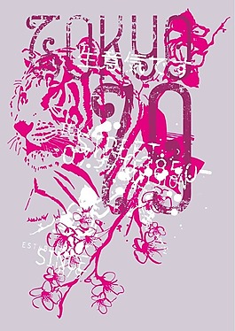 印花矢量圖 文字 英文 色彩 紅色 免費(fèi)素材