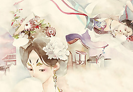 位圖 人物 少女 花 色彩 免費(fèi)素材