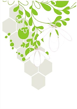 印花矢量圖 優(yōu)雅植物 色彩 綠色 灰色 免費(fèi)素材