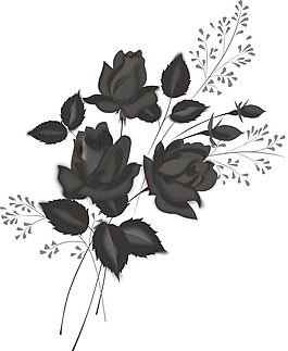 印花矢量圖 植物 色彩 黑色 灰色 免費(fèi)素材