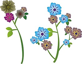 印花矢量圖 植物 色彩 五顏六色 花紋 免費(fèi)素材