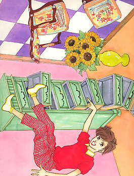 位圖 人物 少女 太陽花 色彩 免費(fèi)素材
