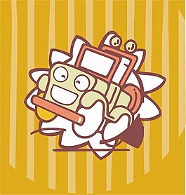 印花矢量圖 可愛卡通 色彩 黃色 白色 免費(fèi)素材