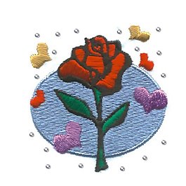 繡花 花卉 色彩 藍(lán)色 紅色 免費(fèi)素材