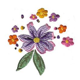 繡花 花卉 色彩 綠色 黃色 免費素材