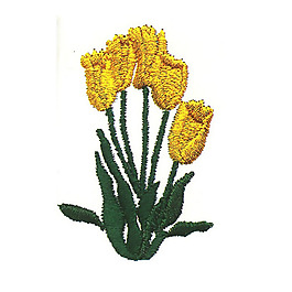 繡花 花卉 色彩 黃色 綠色 免費(fèi)素材