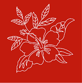 印花矢量图 优雅优雅植物 色彩 红色 花纹 免费素材