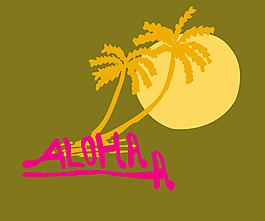 印花矢量圖 文字 英文 樹 色彩 免費素材