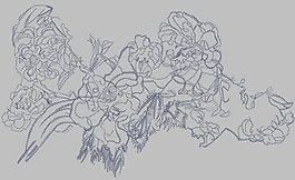 绣花 色彩 植物花卉 灰色 优雅植物 免费素材
