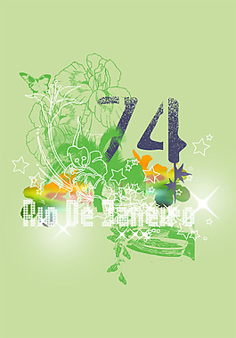 位圖 文字 英文 數(shù)字 花 免費素材