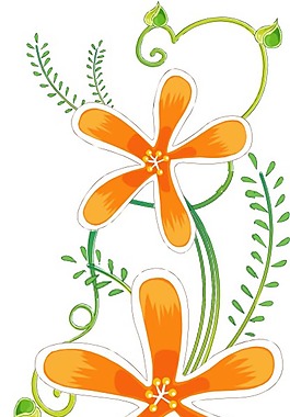 印花矢量圖 優(yōu)雅植物 色彩 紫色 黃色 免費(fèi)素材
