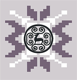印花矢量圖 動物 色彩 紫色 青色 免費素材